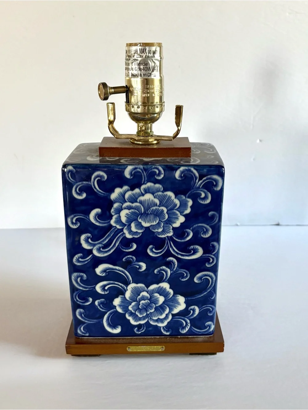 Ralph Lauren Blue & White Porcelain Table Lamp NO SHADE